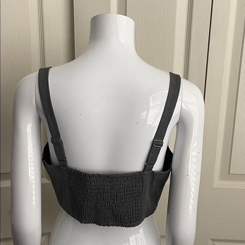 NEW House of Harlow 1960 Cropped Top Wide Leg Pants Set in gray. #0300 - Picture 12 of 15
